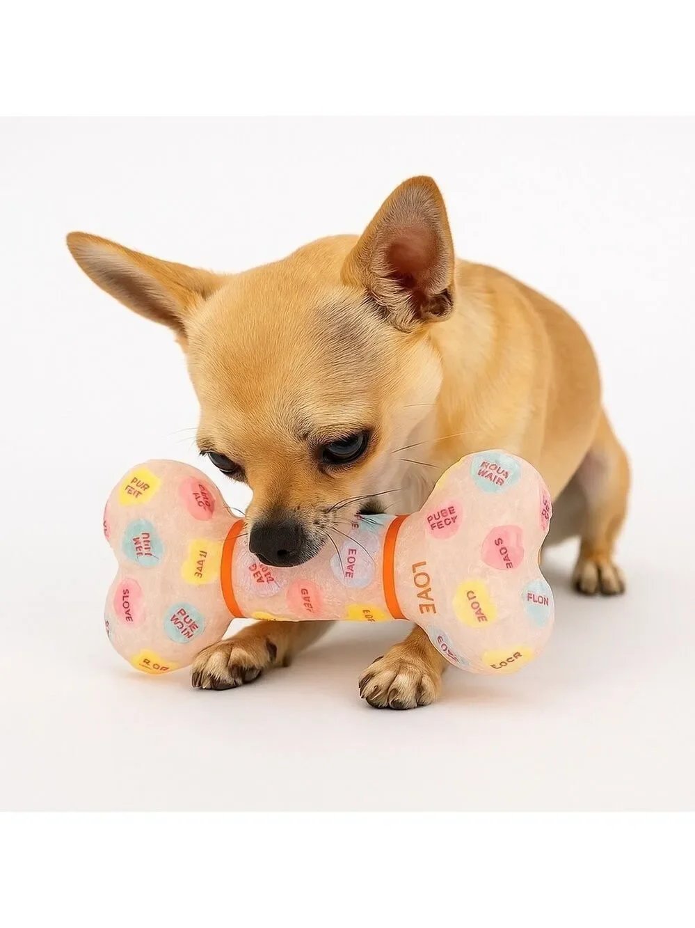 European Home Designs Squeaky Bone Dog Toy Rose Scented